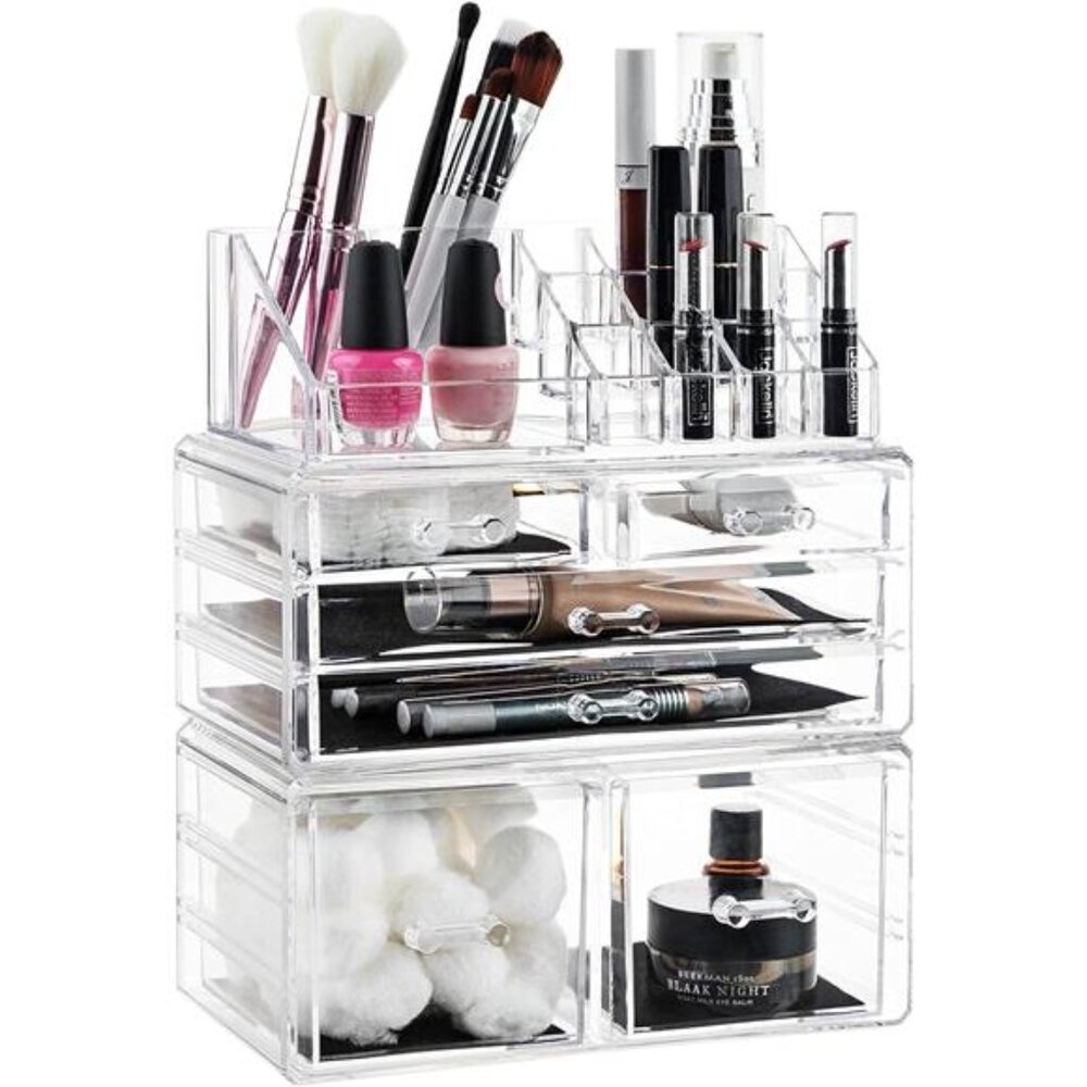 Masirs Clear Cosmetic Storage Organizer, Classy Design, Versatile, Simplifies